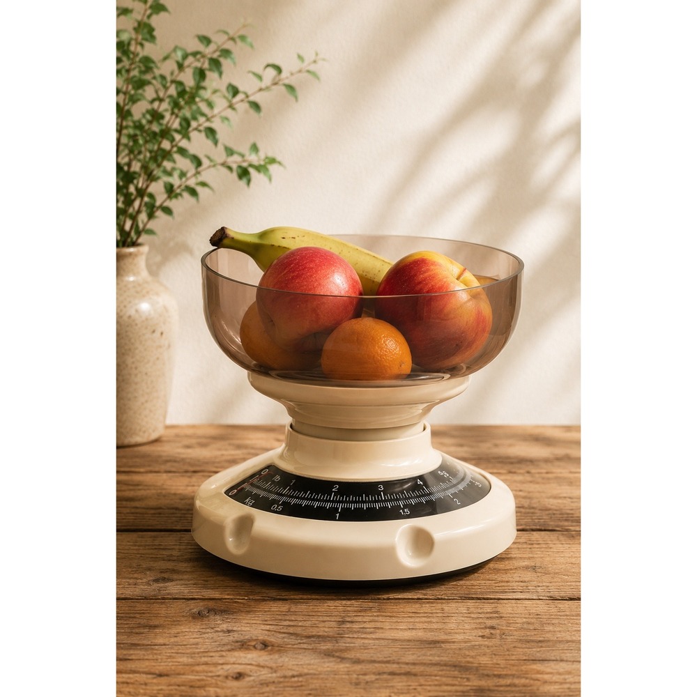 Vtg Hungarian Kitchen Scale Bowl Retro European Analog Food Scale Cottagecore